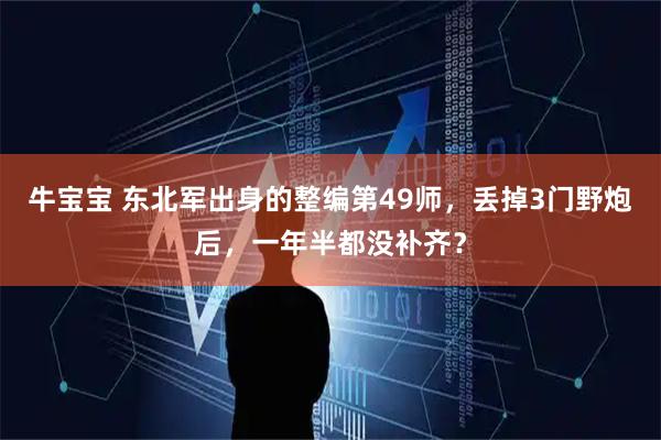 牛宝宝 东北军出身的整编第49师,丢掉3门野炮后,一年半都没补齐?
